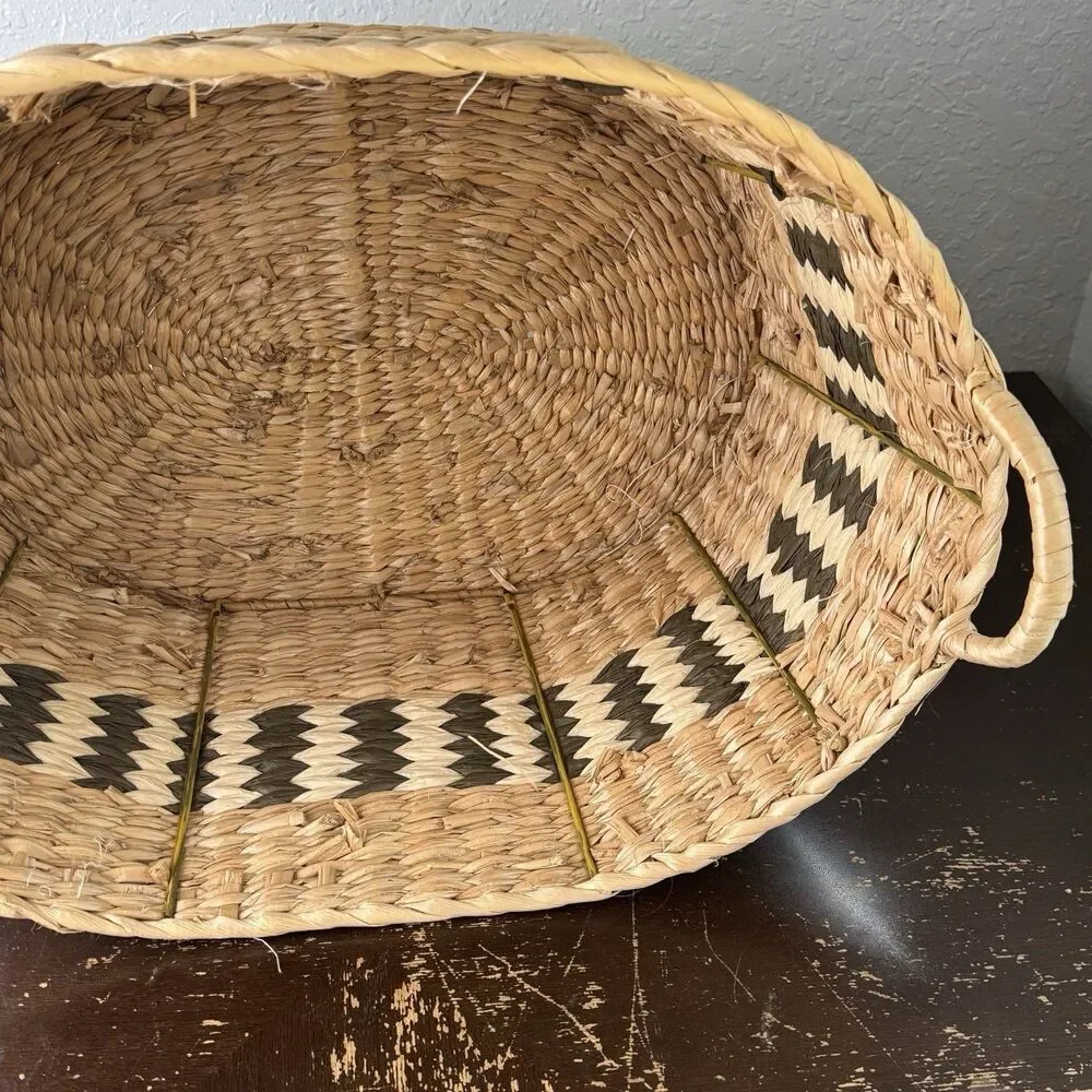 Wicker Basket With Handles 21Lx15Wx10D Laundry Blanket Storage Toy Organizer